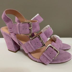 SOLE SOCIETY So-Sable Suede Heels Sandals Lilac Purple Size 8